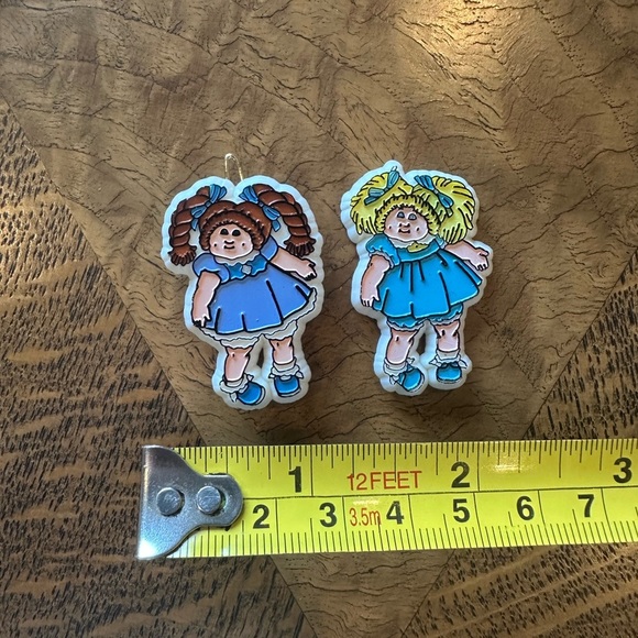 Vintage 1983 Cabbage Patch Kids Pair of Barrettes Blue Dress Hair Clips - Picture 7 of 8